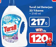 TURSİL JEL ÇAMAŞIR DETERJANI 33 YIKAMA 2145 ML fiyat ve kampanya bilgisi